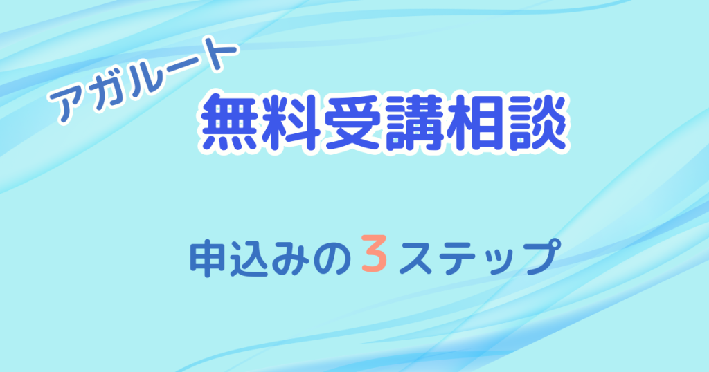 アガル－ト無料相談の申込みの３ステップ